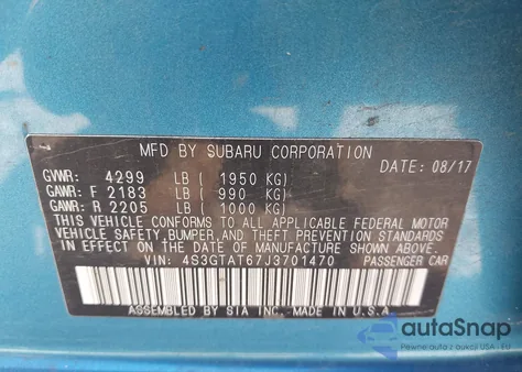 2018 Subaru Impreza 2.0I Limited from USA, damaged, VIN 4S3GTAT67J3701470